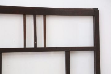 アンティーク　古い木味のシンプルで上品なガラス引き戸4枚セット(ガラス戸)