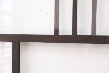 アンティーク　古い木味のシンプルで上品なガラス引き戸4枚セット(ガラス戸)