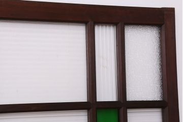 大正ロマン　色ガラス入り上質なガラス引き戸3枚セット(モールガラス/ダイヤガラス)(ガラス戸/建具)