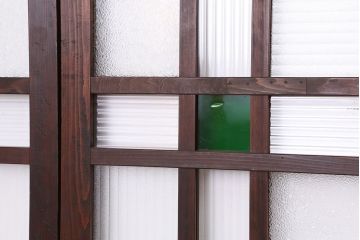 大正ロマン　色ガラス入り上質なガラス引き戸3枚セット(モールガラス/ダイヤガラス)(ガラス戸/建具)