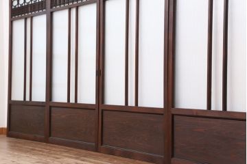 古民具・骨董　上質な組子ガラス引き戸4枚セット(建具/ガラス戸)