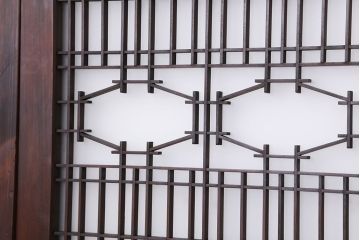 古民具・骨董　上質な組子ガラス引き戸4枚セット(建具/ガラス戸)