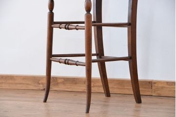 アンティーク家具　イギリスアンティーク　合皮座面ハイチェア(カウンターチェア/椅子/イス)