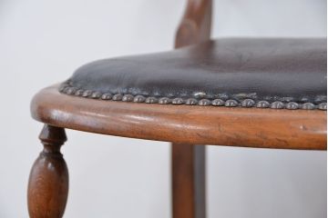 アンティーク家具　イギリスアンティーク　合皮座面ハイチェア(カウンターチェア/椅子/イス)
