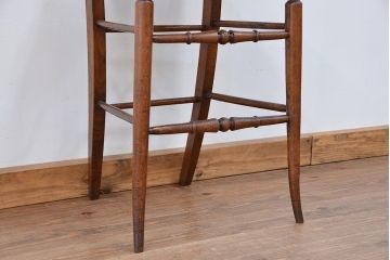 アンティーク家具　イギリスアンティーク　合皮座面ハイチェア(カウンターチェア/椅子/イス)