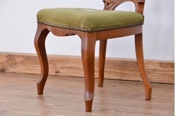 アンティーク家具　イギリスアンティーク　ゴブラン織り座面のかわいいチャイルドチェア(イス/椅子)(キッズチェア)
