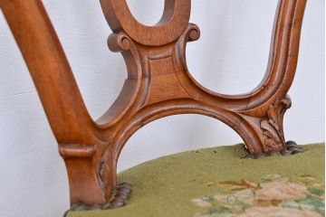アンティーク家具　イギリスアンティーク　ゴブラン織り座面のかわいいチャイルドチェア(イス/椅子)(キッズチェア)