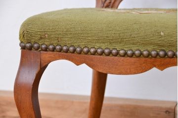 アンティーク家具　イギリスアンティーク　ゴブラン織り座面のかわいいチャイルドチェア(イス/椅子)(キッズチェア)