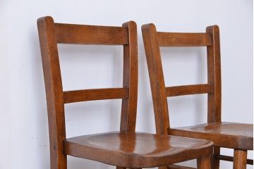 アンティーク家具　イギリスアンティーク　古い木の小さめかわいいアンティークチャイルドチェア、キッズチェア2脚セット(イス/子供用椅子)