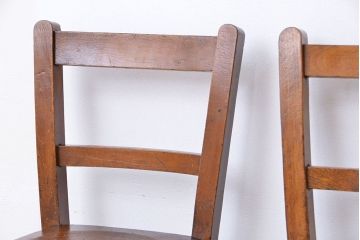 アンティーク家具　イギリスアンティーク　古い木の小さめかわいいアンティークチャイルドチェア、キッズチェア2脚セット(イス/子供用椅子)