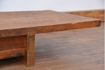 アンティーク家具　アンティーク　天板一枚板　古い木の引き出し付き裁ち板(反り有り)(テーブル・作業台)