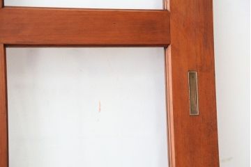 アンティーク　レトロなデザインのガラス戸2枚セット(建具)(引き戸)
