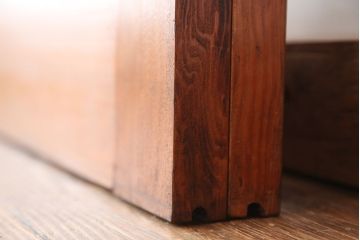アンティーク　レトロなデザインのガラス戸2枚セット(建具)(引き戸)