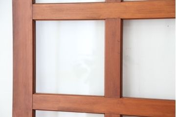 アンティーク　レトロなデザインのガラス戸2枚セット(建具)(引き戸)