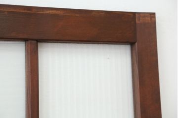 ★アンティーク　珍しいデザインの銀モールガラス引き戸2枚セット(ガラス戸/建具)