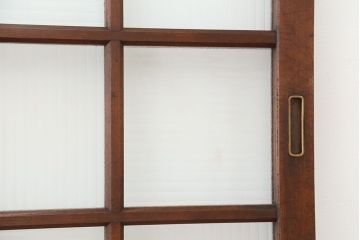 ★アンティーク　珍しいデザインの銀モールガラス引き戸2枚セット(ガラス戸/建具)