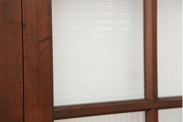 ★アンティーク　珍しいデザインの銀モールガラス引き戸2枚セット(ガラス戸/建具)