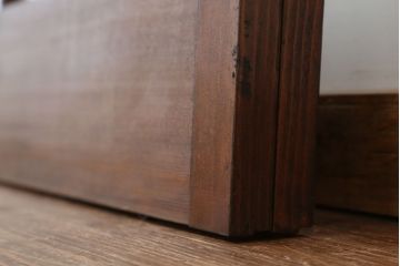 ★アンティーク　珍しいデザインの銀モールガラス引き戸2枚セット(ガラス戸/建具)
