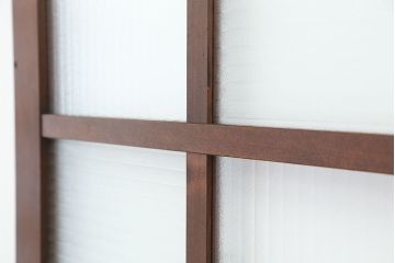 ★アンティーク　珍しいデザインの銀モールガラス引き戸2枚セット(ガラス戸/建具)