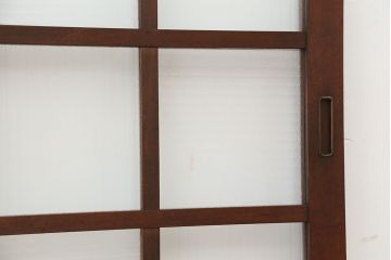 ★アンティーク　珍しいデザインの銀モールガラス引き戸2枚セット(ガラス戸/建具)