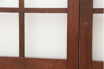★アンティーク　珍しいデザインの銀モールガラス引き戸2枚セット(ガラス戸/建具)