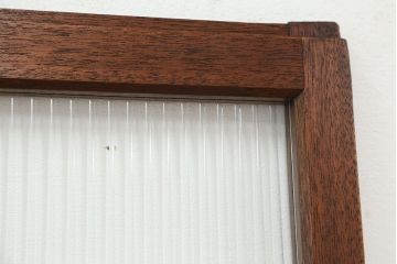 ★アンティーク　珍しいデザインのモールガラス引き戸2枚セット(ガラス戸/建具)