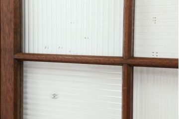 ★アンティーク　珍しいデザインのモールガラス引き戸2枚セット(ガラス戸/建具)
