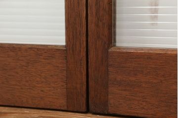 ★アンティーク　珍しいデザインのモールガラス引き戸2枚セット(ガラス戸/建具)