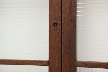 ★アンティーク　珍しいデザインのモールガラス引き戸2枚セット(ガラス戸/建具)