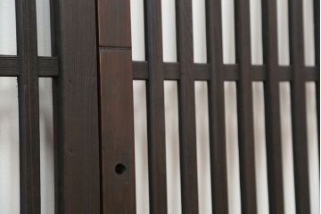★古民具・骨董　使い込まれた荒格子戸2枚セット(建具)