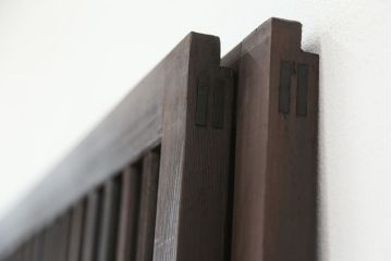 ★古民具・骨董　使い込まれた荒格子戸2枚セット(建具)