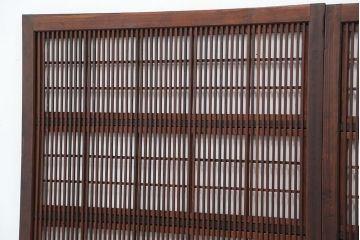 アンティーク　裏障子付き時代格子3枚セット