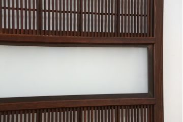 アンティーク　裏障子付き時代格子3枚セット