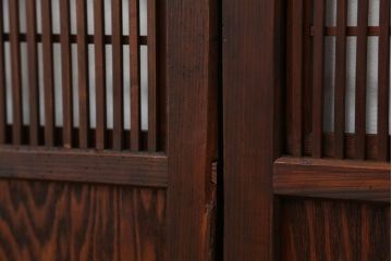 アンティーク　裏障子付き時代格子3枚セット