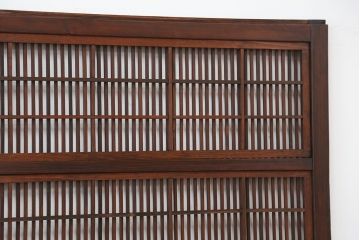 アンティーク　裏障子付き時代格子3枚セット