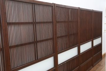 古民具・骨董　極上!状態の良いガラス入り格子戸5枚セット