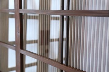 古民具・骨董　極上!状態の良いガラス入り格子戸5枚セット