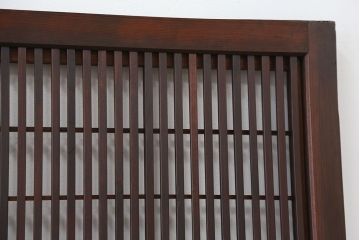 古民具・骨董　腰板欅材の上質な裏障子付き格子戸4枚セット