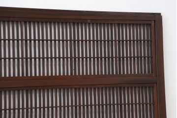 古民具・骨董　腰板欅材の上質な裏障子付き格子戸4枚セット
