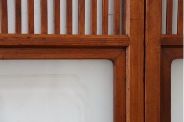 古民具・骨董　レトロな時代格子戸4枚セット