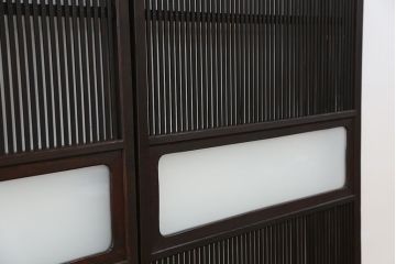古民具・骨董　シックな時代格子戸4枚セット