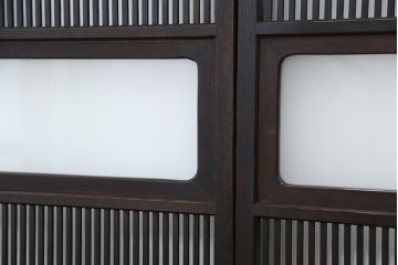 古民具・骨董　シックな時代格子戸4枚セット