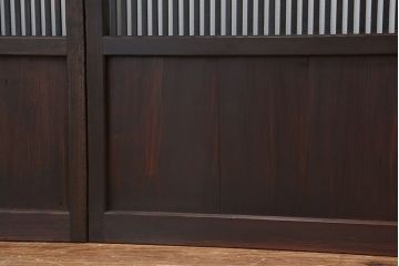 古民具・骨董　シックな時代格子戸4枚セット