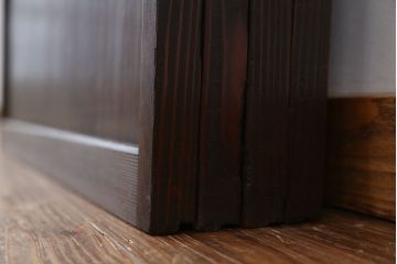 古民具・骨董　シックな時代格子戸4枚セット