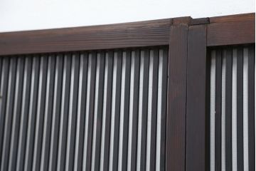 古民具・骨董　シックな時代格子戸4枚セット
