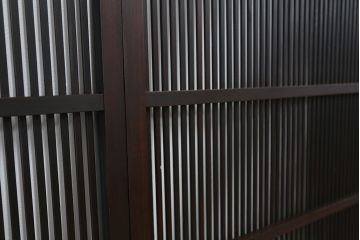 古民具・骨董　シックな時代格子戸4枚セット