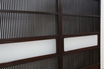古民具・骨董　シックな時代格子戸4枚セット