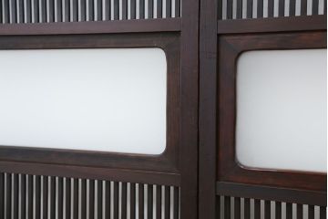 古民具・骨董　シックな時代格子戸4枚セット