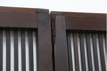 古民具・骨董　シックな時代格子戸4枚セット