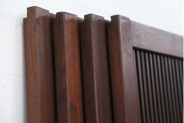 古民具・骨董　腰板欅材裏障子付き上質な時代格子戸4枚セット